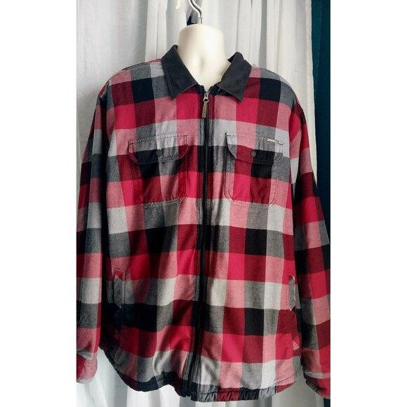 Eddie Bauer Mens Classic Fit Sherpa Lined Flannel Jacket 2XL - Picture 2 of 9
